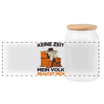 Bienenvolk Imker Zubehör Lustiger Spruch Imker - Panorama Keksdose mit Holzdeckel - Weiß - Vorne