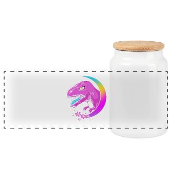 Pastel Gothic - Panoramic Cookie Jar with Wooden Lid - white - Front