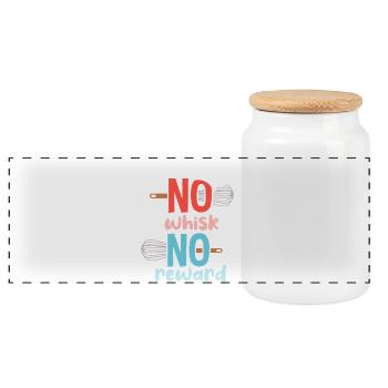 Cake Baking Pastry Chef Cake Baker - Panoramic Cookie Jar with Wooden Lid - white - Front
