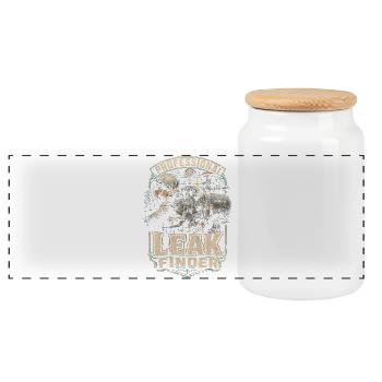 Pipelayer Professional Leak Finder - Panoramic Cookie Jar with Wooden Lid - white - Front
