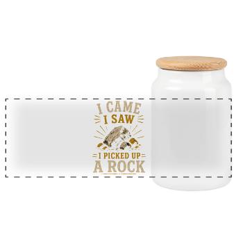 Collectionneur de pierres Géologie passionnée - Boîte à biscuits avec couvercle en bois - blanc - Devant