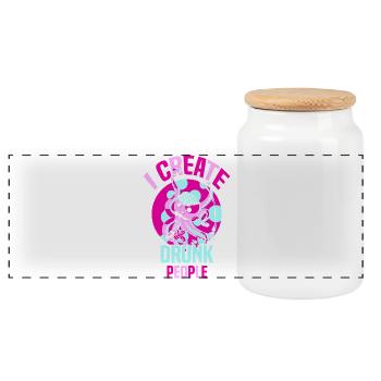 Serveur Barman Barchef - Boîte à biscuits avec couvercle en bois - blanc - Devant