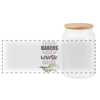 Cake Baking Pastry Chef Cake Baker - Panoramic Cookie Jar with Wooden Lid - white - Front