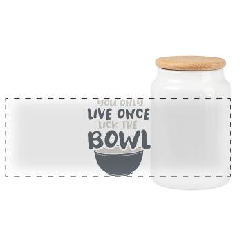 Cake Baking Pastry Chef Cake Baker - Panoramic Cookie Jar with Wooden Lid - white - Front