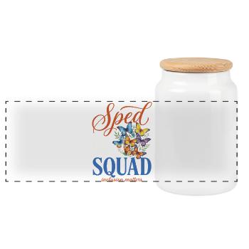 Enseignant en éducation spécialisée de l’équipe spécialisée Butterfly - Boîte à biscuits avec couvercle en bois - blanc - Devant