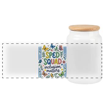 Enseignant en éducation spécialisée de l’équipe spécialisée Butterfly - Boîte à biscuits avec couvercle en bois - blanc - Devant
