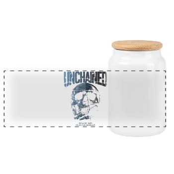 Unchained Skull Breaks Limits - Panoramic Cookie Jar with Wooden Lid - white - Front
