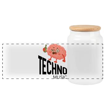 Cerveau Éméché Hourra - Boîte à biscuits avec couvercle en bois - blanc - Devant