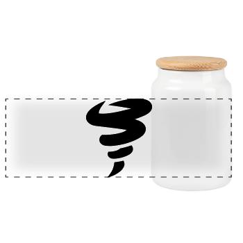 tornado - Panoramic Cookie Jar with Wooden Lid - white - Front
