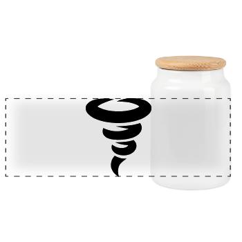 tornado - Panoramic Cookie Jar with Wooden Lid - white - Front