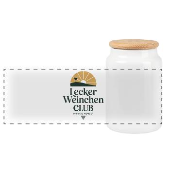 Wine Delicious Wine Club Wine Lovers Red Wine - Panoramic Cookie Jar with Wooden Lid - white - Front