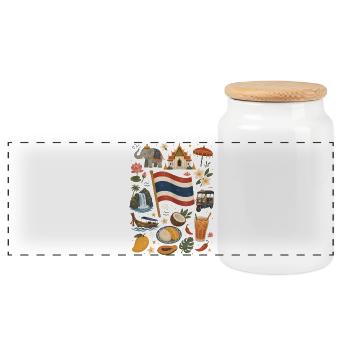 Thailand | Temples, Tropics & Street Food - Panoramic Cookie Jar with Wooden Lid - white - Front