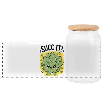 Jardinage urbain succ It Plantes amoureuses des plantes - Boîte à biscuits avec couvercle en bois - blanc - Devant