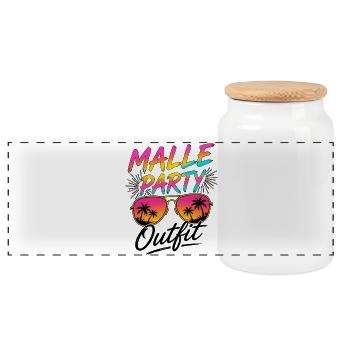 Tenue de fête Malle - Boîte à biscuits avec couvercle en bois - blanc - Devant