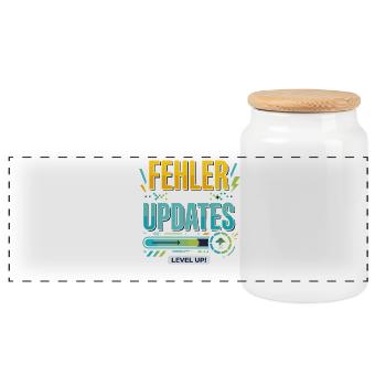 Fehler Werden Updates Level Up - Panorama Keksdose mit Holzdeckel - Weiß - Vorne