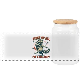 Raton laveur dansant vintage rétro - Boîte à biscuits avec couvercle en bois - blanc - Devant