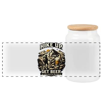Montez en randonnée pour prendre de la bière – montagnes et bière - Boîte à biscuits avec couvercle en bois - blanc - Devant