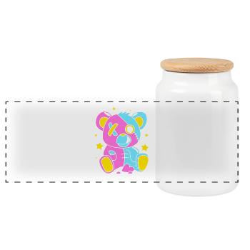 Pastel Gothic - Panoramic Cookie Jar with Wooden Lid - white - Front