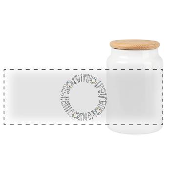 Cercle artistique avec pinceau et palette - Boîte à biscuits avec couvercle en bois - blanc - Devant