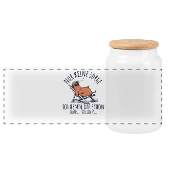 Ich Hendl Das Schon Später Vielleicht Huhn Spruch - Panorama Keksdose mit Holzdeckel - Weiß - Vorne