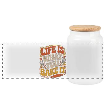 La vie de pâtissier, c’est ce que tu cuisines Chef boulanger - Boîte à biscuits avec couvercle en bois - blanc - Devant