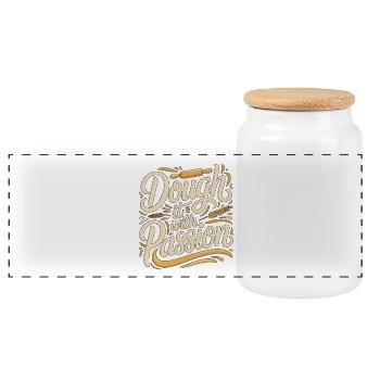 Pastry Chef Dough It With Passion Bakery Chef - Panorama Keksdose mit Holzdeckel - Weiß - Vorne