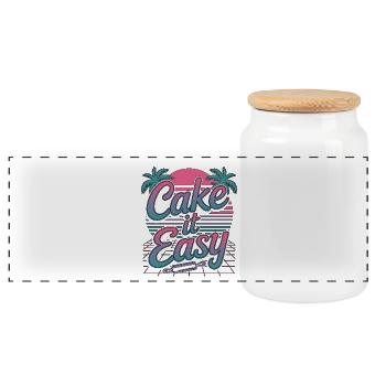Pastry Chef Cake It Easy Baking Professional - Panoramic Cookie Jar with Wooden Lid - white - Front