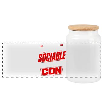 Humour Asocial Homme – Cadeau Drôle et Sarcastique - Boîte à biscuits avec couvercle en bois - blanc - Devant