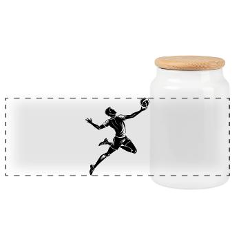 Joueuse de volley-ball - Boîte à biscuits avec couvercle en bois - blanc - Devant