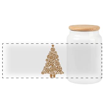 Cookie Christmas Cookies - Panoramic Cookie Jar with Wooden Lid - white - Front