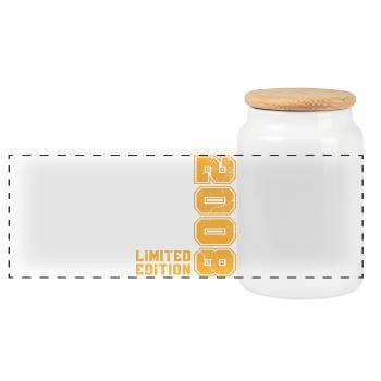 2008 Jahrgang Vintage Geburtstag Geschenk Retro - Panorama Keksdose mit Holzdeckel - Weiß - Vorne