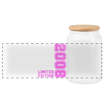 2008 Jahrgang Vintage Geburtstag Geschenk Retro - Panorama Keksdose mit Holzdeckel - Weiß - Vorne