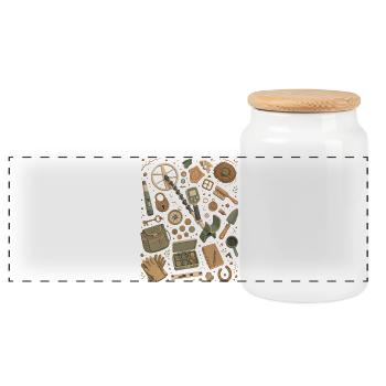 Treasure Hunt | Metal Detector & Probes - Panoramic Cookie Jar with Wooden Lid - white - Front