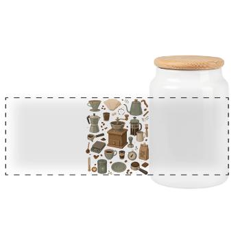 Kaffeeliebe | Barista & Handfilter - Panorama Keksdose mit Holzdeckel - Weiß - Vorne