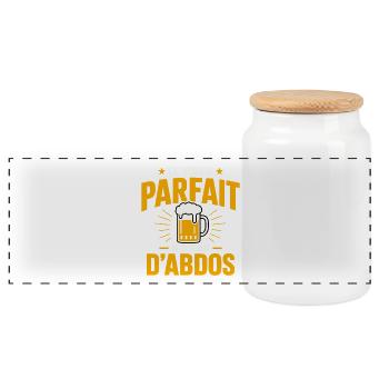 Papa Parfait Cadeau humour personnalisé - Boîte à biscuits avec couvercle en bois - blanc - Devant