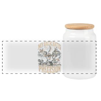 Assembleur de machines mécaniques industrielles - Boîte à biscuits avec couvercle en bois - blanc - Devant