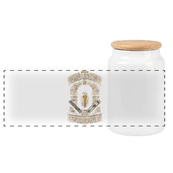 Stonemason Stonemasonry Plumb Is Everything - Panoramic Cookie Jar with Wooden Lid - white - Front