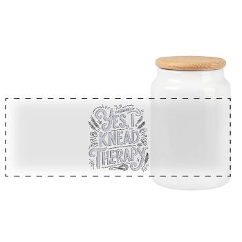 Pastry Chef Yes I Knead Therapy Executive Chef - Panoramic Cookie Jar with Wooden Lid - white - Front