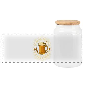 Le Papa Parfait N'a Pas D'abdos Humour - Boîte à biscuits avec couvercle en bois - blanc - Devant