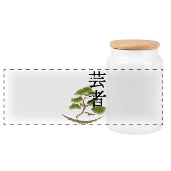japan Drachen japanisch anime asiatisch - Panorama Keksdose mit Holzdeckel - Weiß - Vorne
