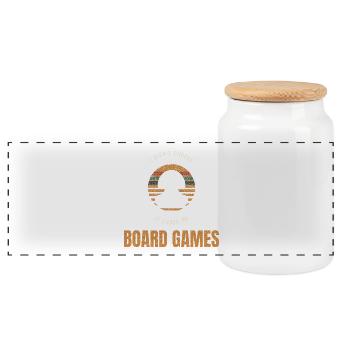 Lustiges Brettspiel Shirt Brettspieler Geschenk - Panorama Keksdose mit Holzdeckel - Weiß - Vorne