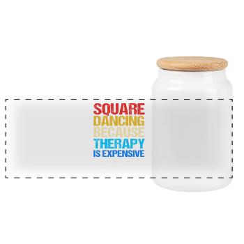 Square Dance - Panorama Keksdose mit Holzdeckel - Weiß - Vorne