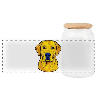 Labrador - Panorama Keksdose mit Holzdeckel - Weiß - Vorne