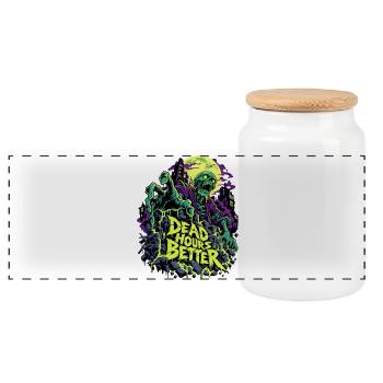 Totstunden Besser Neon Zombie - Panorama Keksdose mit Holzdeckel - Weiß - Vorne