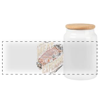 Metzger Schlachter Metzgerhandwerk - Panorama Keksdose mit Holzdeckel - Weiß - Vorne