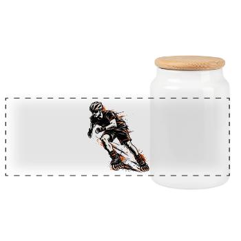 Inline Skater Action – Inlineskating Sport - Panorama Keksdose mit Holzdeckel - Weiß - Vorne