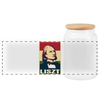 Franz Liszt Ungarischer Komponist Pianist Musik - Panorama Keksdose mit Holzdeckel - Weiß - Vorne