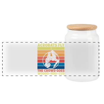 Acrobats Fly Circus Performer Gift Ideas - Panorama Keksdose mit Holzdeckel - Weiß - Vorne
