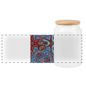 Eichhoernchen-Kaleidoskop-Hintergrund_2 mit Adler - Panorama Keksdose mit Holzdeckel - Weiß - Vorne