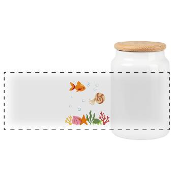 Fisch Unterwasser Kinder Nautilus Meeresbewohner - Panorama Keksdose mit Holzdeckel - Weiß - Vorne